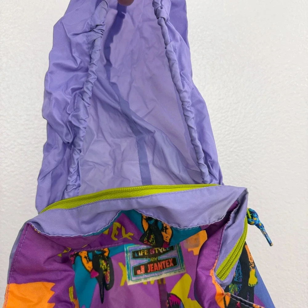 Lifestyle by Jeantex Windbreaker Mens Purple Multi Full Zip Outdoor Cycling Bike